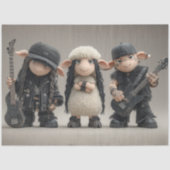 Decoupage Punk Sheep Fur Feather Funk Band Tissuepapier (Voorkant)