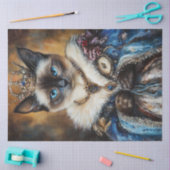Decoupage Queen Siamese Cat Tissuepapier (Craft)