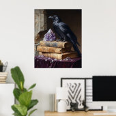 Decoupage raaf en amethist gothisch poster (Thuiskantoor)