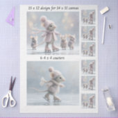 Decoupage Rabbit Skating 11x14 Canvas Coasters  Tissuepapier (Craft)