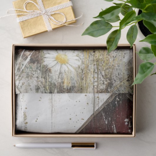 Decoupage Red Barn Highland Koe Bloemenveld Tissuepapier (Geschenk)