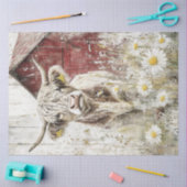 Decoupage Red Barn Highland Koe Bloemenveld Tissuepapier (Craft)