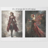 Decoupage Red Faries to fit 11 x 14 Canvas  Tissuepapier (Voorkant)