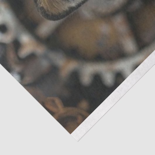 Decoupage Red Fox Steampunk Tissuepapier (Detail)