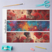 Decoupage Red Poppy Butterfly Woman Cosmic Handsaw Tissuepapier (Craft)