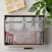 Decoupage Red Truck & Barn Farm Winter Scene Tissuepapier (Geschenk)