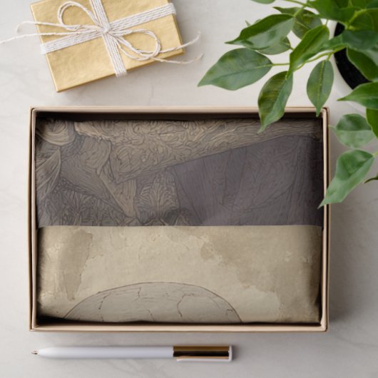 Decoupage Regal King Skeleton Gothic Elegance Tissuepapier (Geschenk)