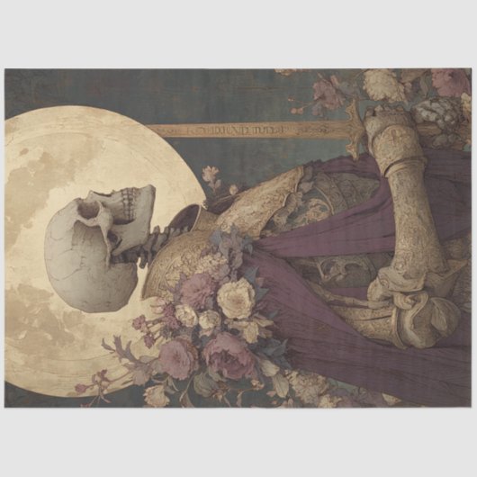 Decoupage Regal King Skeleton Gothic Elegance Tissuepapier (Voorkant)