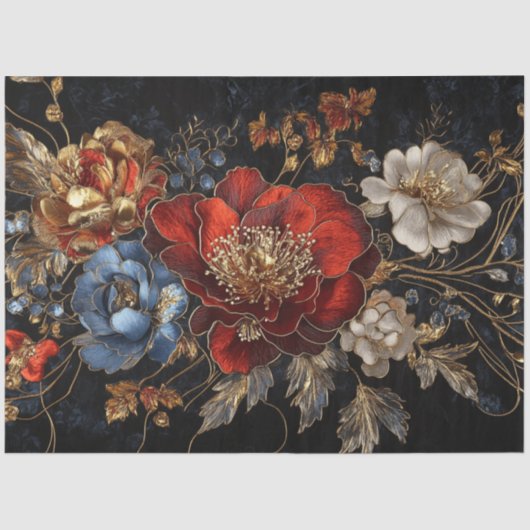 Decoupage Rich Floral Kleur Palet Meubels Tissuepapier (Voorkant)