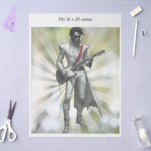 Decoupage Rock N Roll Star Retro 16x20 Canvas Tissuepapier (Craft)