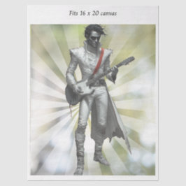 Decoupage Rock N Roll Ster Retro 16x20 Canvas Tissuepapier