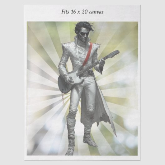 Decoupage Rock N Roll Ster Retro 16x20 Canvas Tissuepapier (Voorkant)