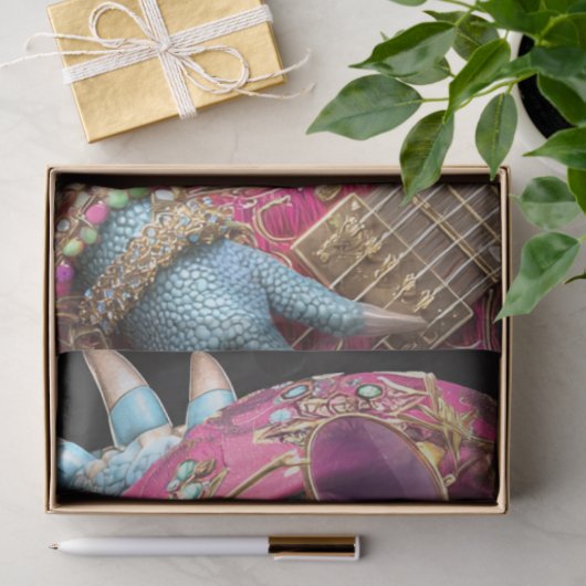 Decoupage Rockstar Chameleon Fur Feather Funk Band Tissuepapier (Geschenk)