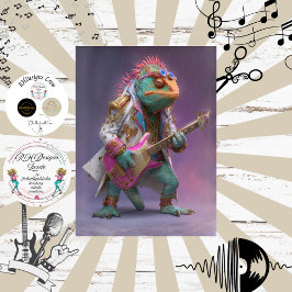 Decoupage Rockstar Chameleon Fur Feather Funk Band Tissuepapier