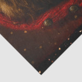 Decoupage Rode Dramatische Kerstman Portret  Tissuepapier (Detail)