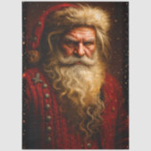 Decoupage Rode Dramatische Kerstman Portret  Tissuepapier (Voorkant)