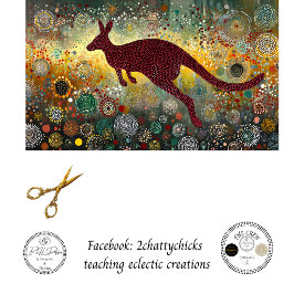Decoupage Rode Kangoeroe Aboriginal Kunst Tissuepapier