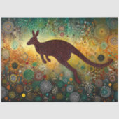 Decoupage Rode Kangoeroe Aboriginal Kunst Tissuepapier (Voorkant)