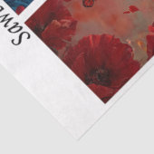 Decoupage Rode Klaproos Vlinder Vrouw Kosmische Ha Tissuepapier (Detail)
