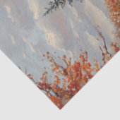 Decoupage Rode Overdekte Brug Winter Scene Tissuepapier (Detail)