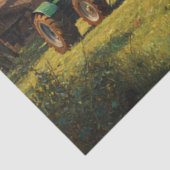 Decoupage Rode Schuur Boerderijveld & Tractor Tissuepapier (Detail)