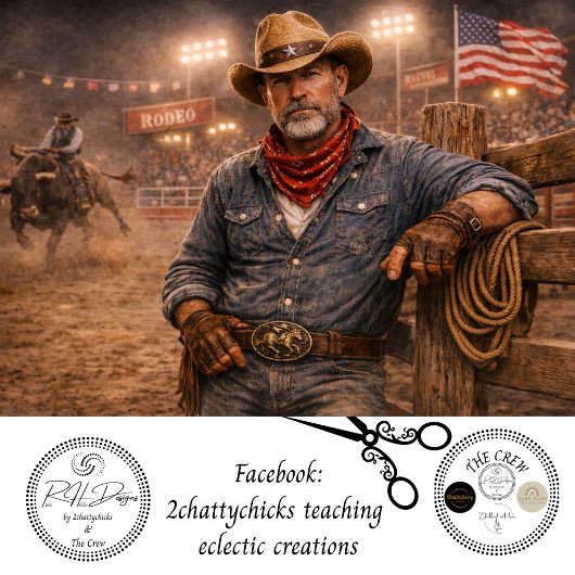 Decoupage Rodeo Cowboy Amerikaanse Vlag Tissuepapier