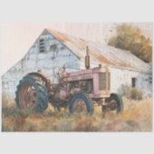 Decoupage Roestige Tractor & Schuur Tissuepapier (Voorkant)