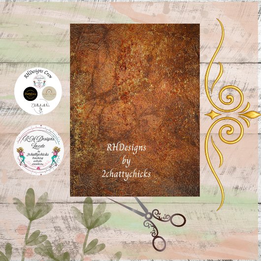 Decoupage Roestkleurige Getextureerde Nep Achtergr Tissuepapier