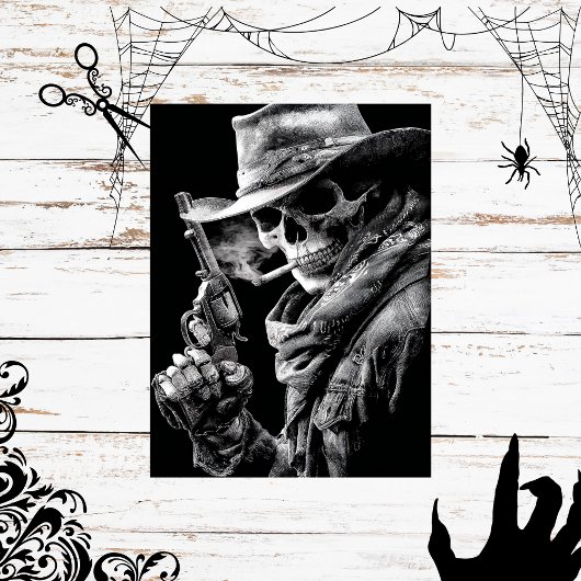 Decoupage Roken Gothic Skelet Cowboy Gunslinge Tissuepapier