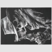 Decoupage Roken Gothic Skelet Cowboy Gunslinge Tissuepapier (Voorkant)