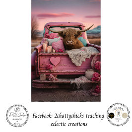 Decoupage Romantic Farmhouse Highland Truck  Tissuepapier