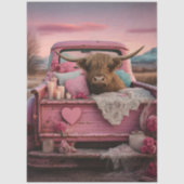 Decoupage Romantic Farmhouse Highland Truck  Tissuepapier (Voorkant)