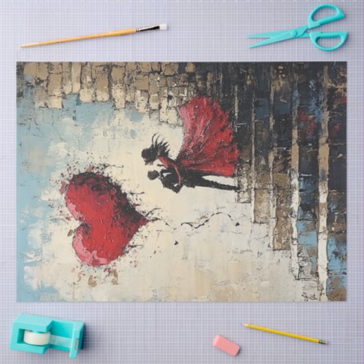 Decoupage romantische Valentijn paar in liefde Tissuepapier (Craft)