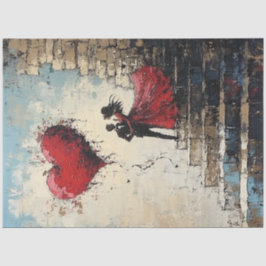 Decoupage romantische Valentijn paar in liefde Tissuepapier