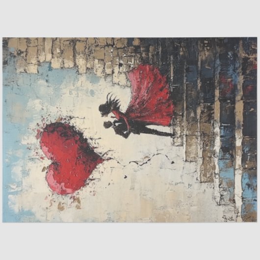 Decoupage romantische Valentijn paar in liefde Tissuepapier (Voorkant)