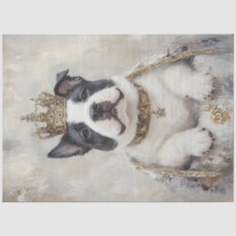 Decoupage Royal Franse Bulldog Schilderen met Kroo Tissuepapier