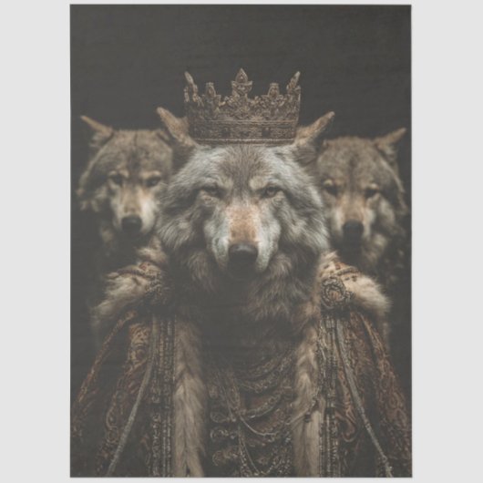Decoupage Royal Gothic Wolf Art Poster Tissuepapier (Voorkant)