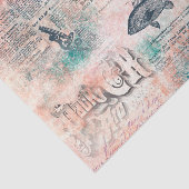 Decoupage Roze Antieke Oude Krant Tissuepapier (Detail)