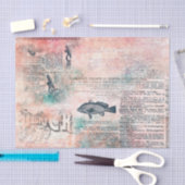 Decoupage Roze Antieke Oude Krant Tissuepapier (Craft)