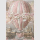 Decoupage Roze Heteluchtballon Parijs Tissuepapier (Voorkant)