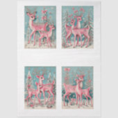 Decoupage Roze Kerstrendier 4 Design Tissuepapier (Voorkant)