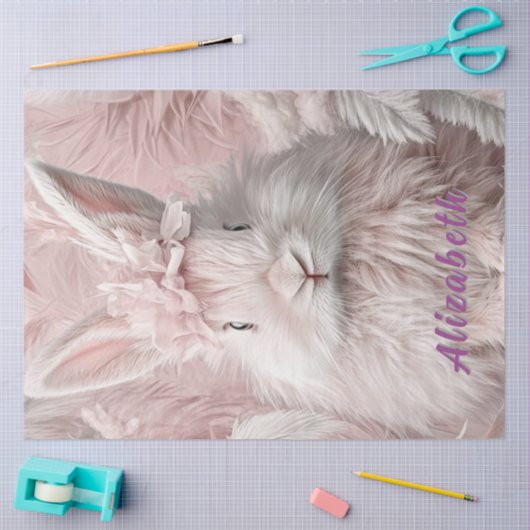 Decoupage roze paashaas tissuepapier (Craft)