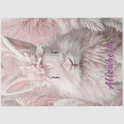 Decoupage roze paashaas tissuepapier (Voorkant)