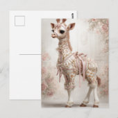 Decoupage Roze Victoriaans Giraffe Scrapbook Papie Briefkaart (Voorkant / Achterkant)