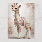 Decoupage Roze Victoriaans Giraffe Scrapbook Papie Briefkaart (Voorkant)