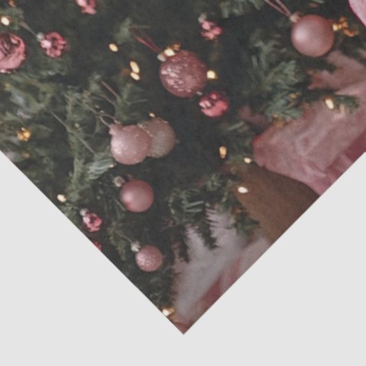 Decoupage  Roze Witte Kerstman Theme Tissuepapier (Detail)