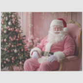 Decoupage  Roze Witte Kerstman Theme Tissuepapier (Voorkant)