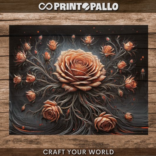 Decoupage - Rozen constellatie - Tissuepapier