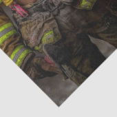 Decoupage Rugged Tattooed Firefighters Artwork Tissuepapier (Detail)