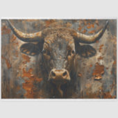 Decoupage Rusted Patina Bull Tissuepapier (Voorkant)